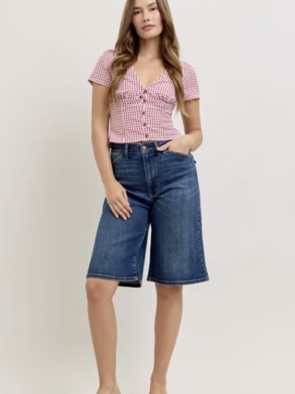 Judy Blue High Rise 'Jorts' Shorts- Size S - Picture 1 of 12
